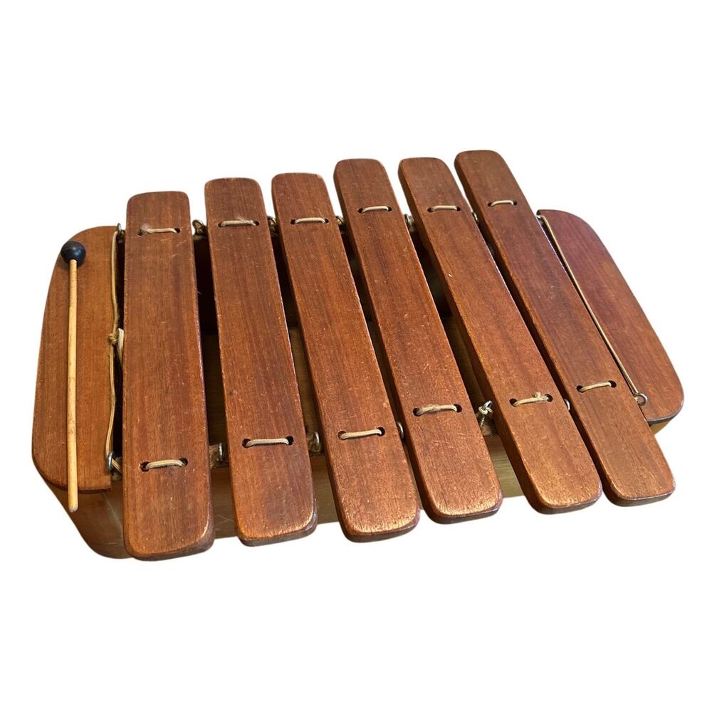 Vintage Marimba Alto Xylophone Rosewood Bars Wooden Musical Instrument Kids
